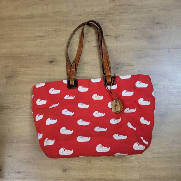 Dooney Bourke Bags Dooney Bourke Samantha Sport Duck Signature Red Canvas Tote Poshmark